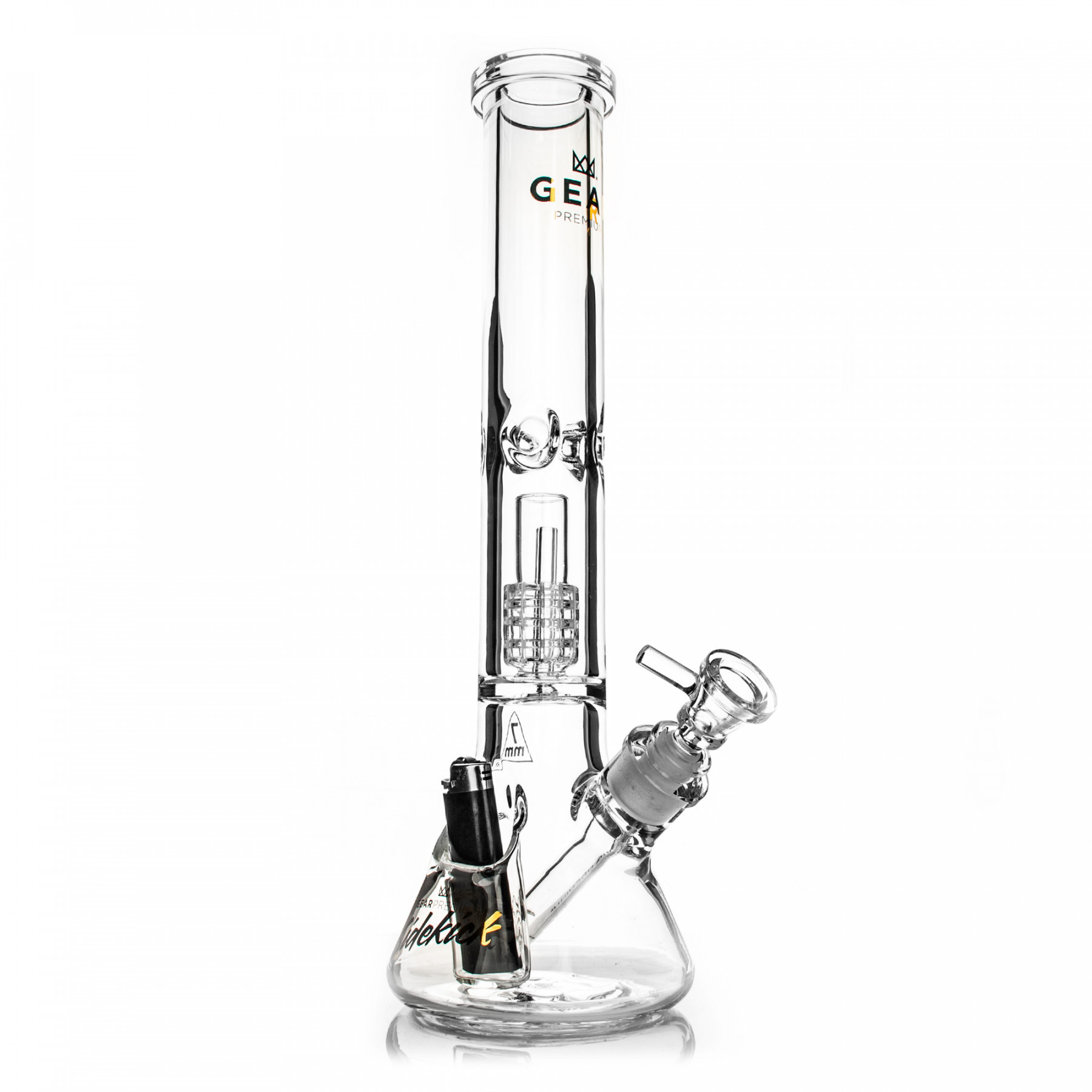 15.5" 7mm Thick Sidekick Dual Chamber Beaker Base Water Pipe