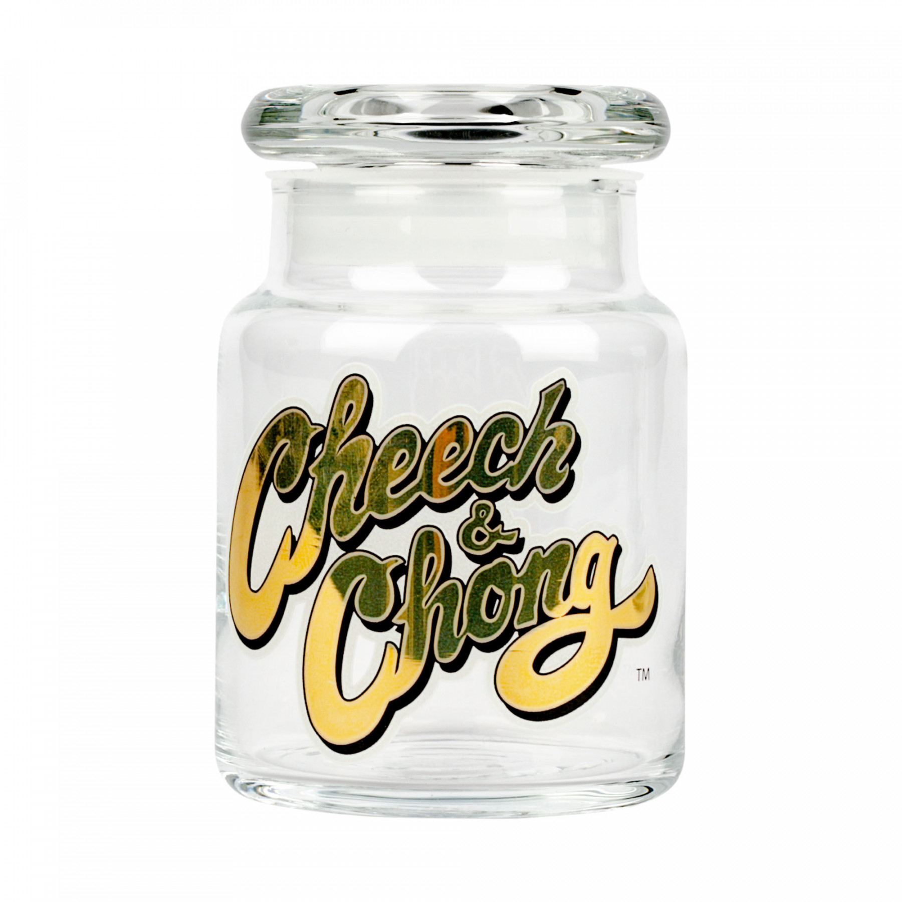 Gold Script Logo Pop Top Jar