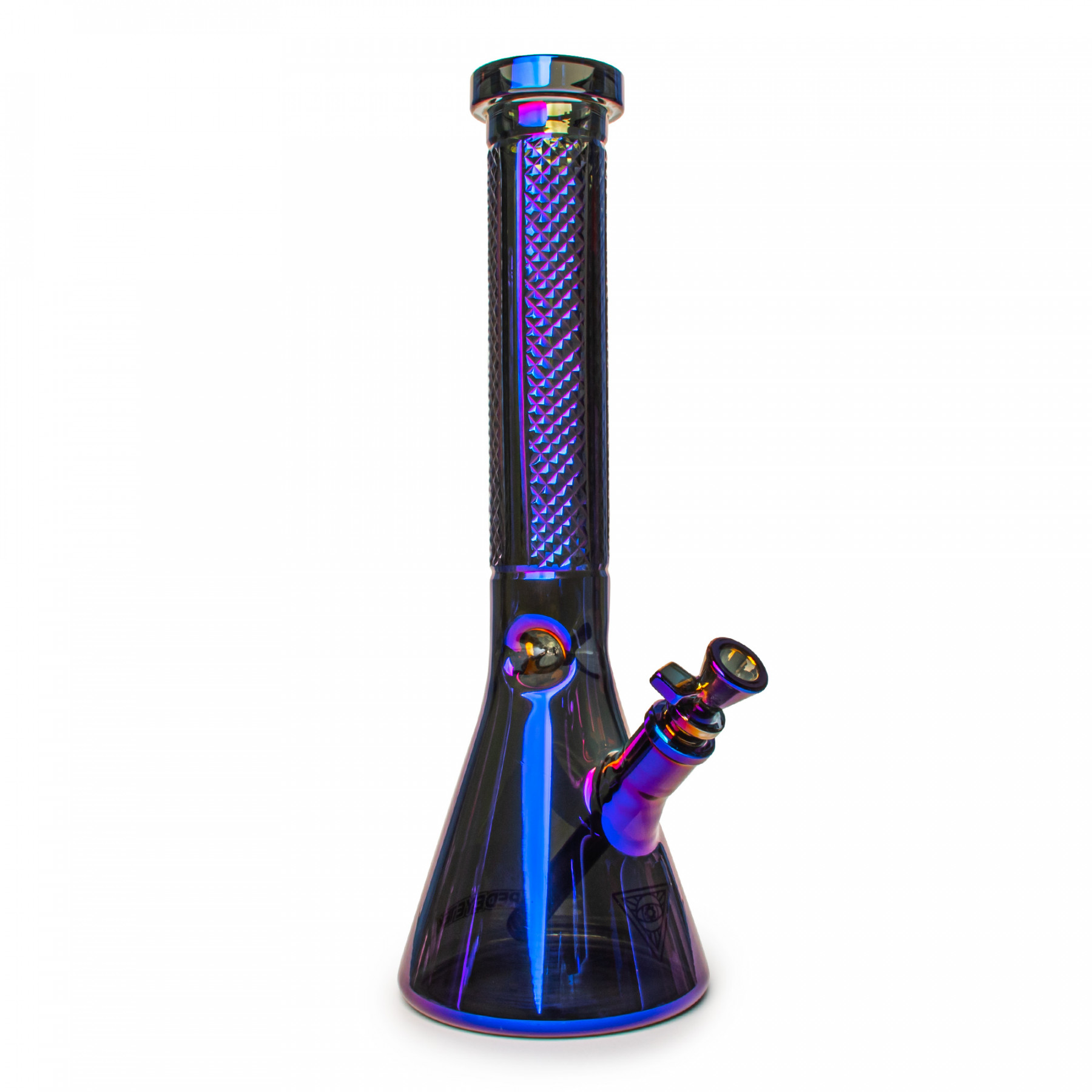 15" 7mm Thick Metallic Terminator Finish Traditions Series Beaker Tube W/Facetted Quarter Pattern Details