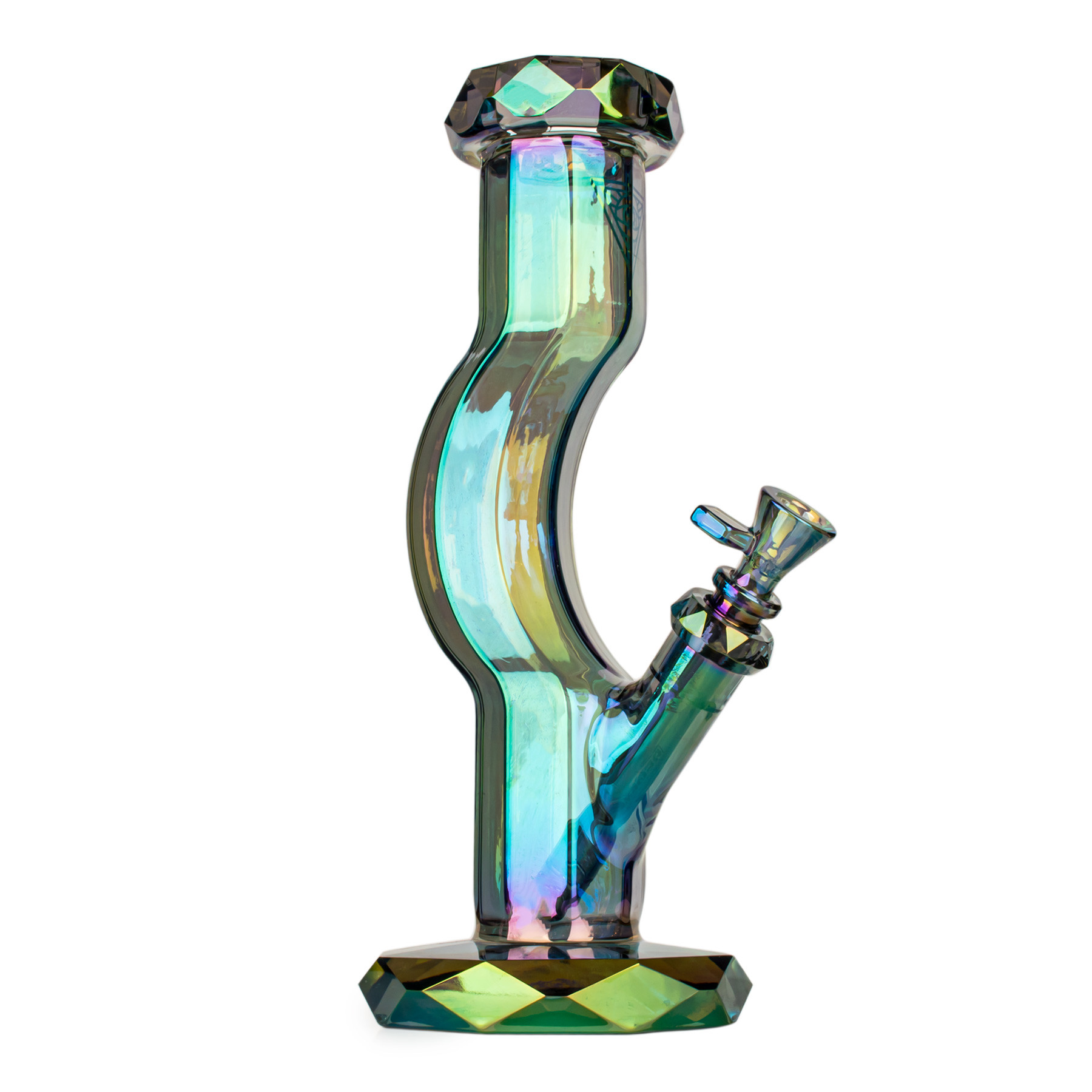 12" Metallic Terminator Finish Hydrus Straight Base Gooseneck Water Pipe