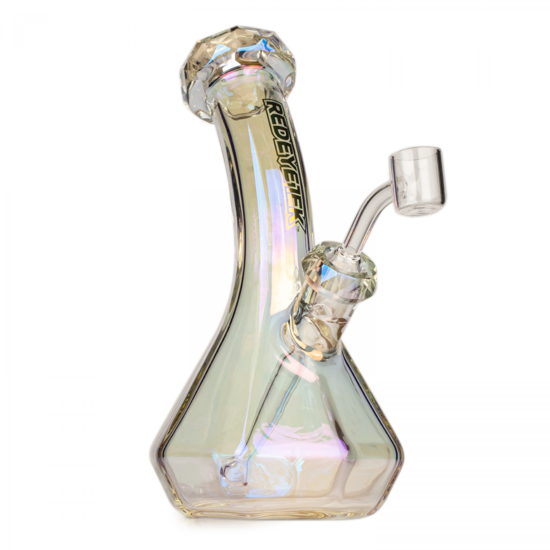 8" Metallic Terminator Finish Carina Lean Back Beaker Base Concentrate Rig