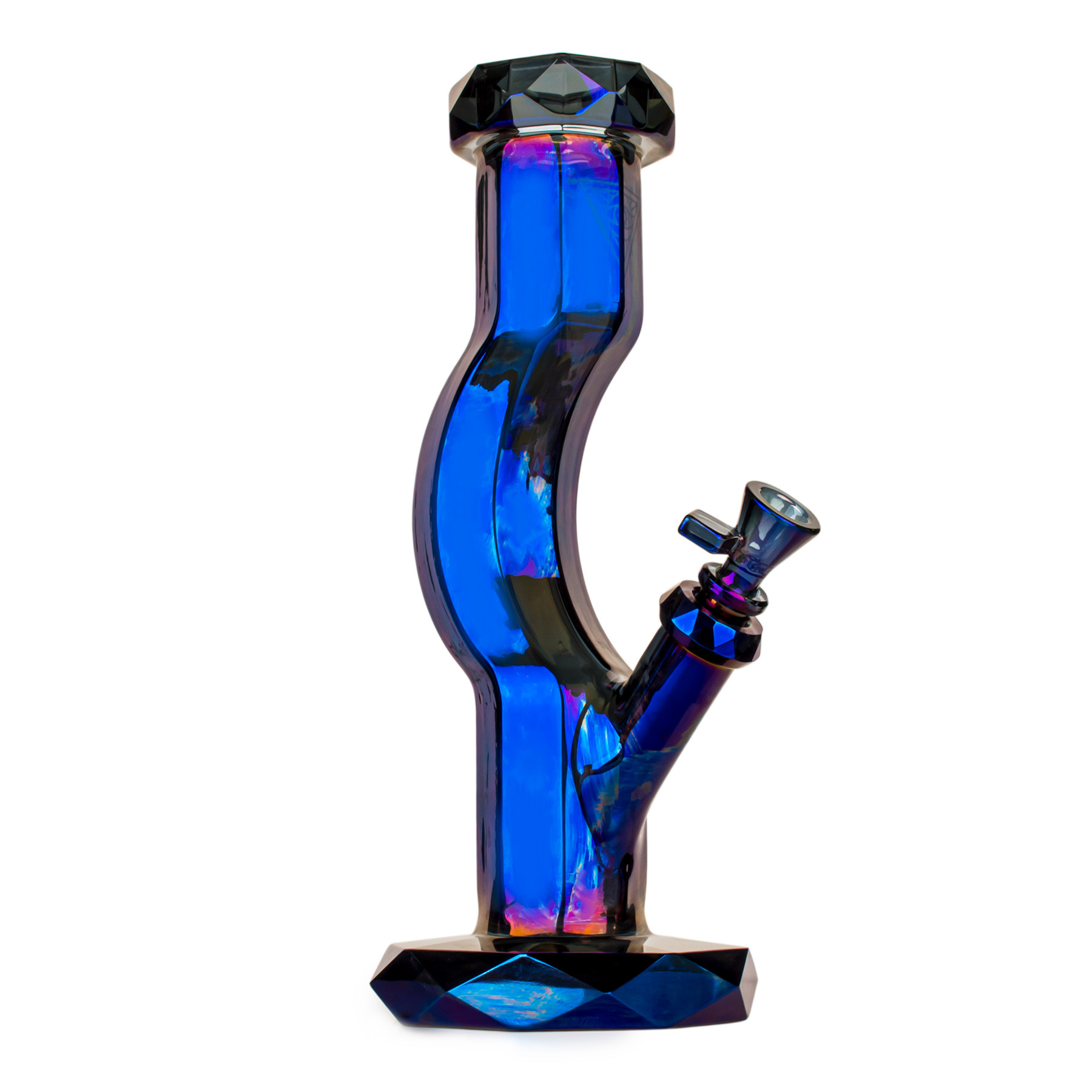 12" Metallic Terminator Finish Hydrus Straight Base Gooseneck Water Pipe