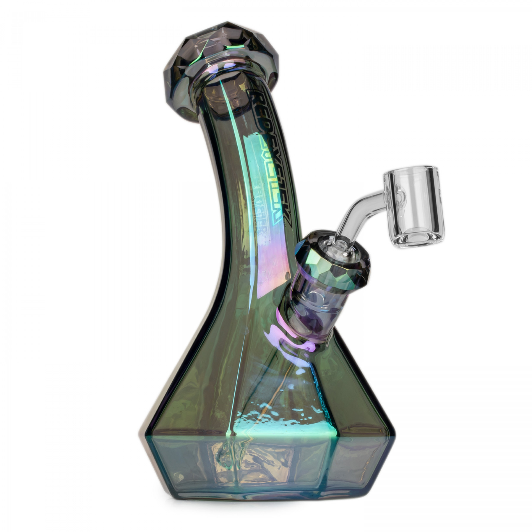 8" Metallic Terminator Finish Carina Lean Back Beaker Base Concentrate Rig