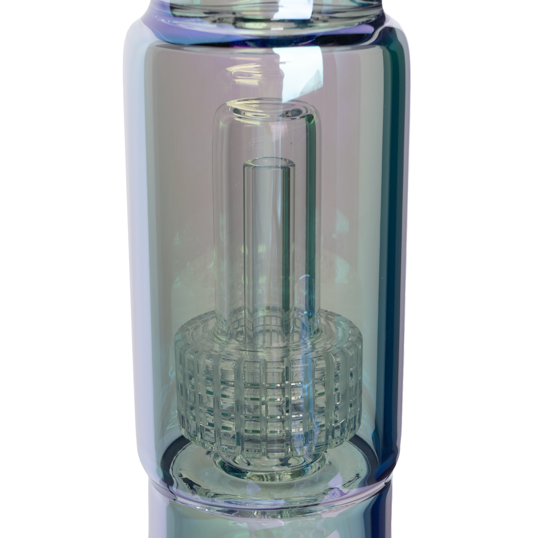 19" 7mm Thick Metallic Terminator Finish Revolution Dual Chamber Bell Base Water Pipe