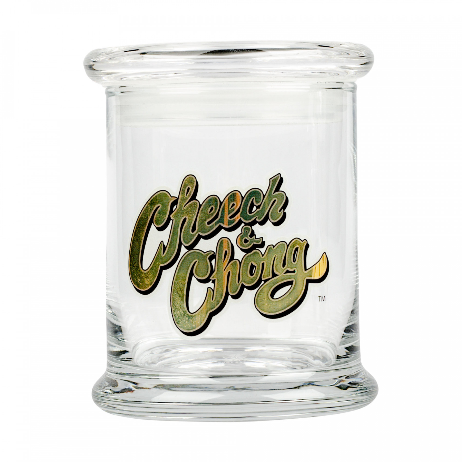 Gold Script Logo Pop Top Jar