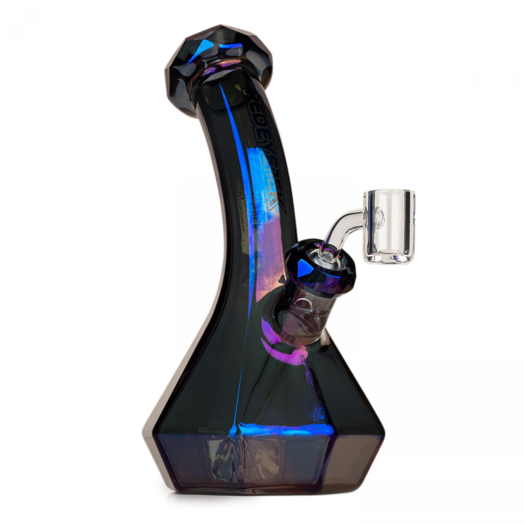 8" Metallic Terminator Finish Carina Lean Back Beaker Base Concentrate Rig