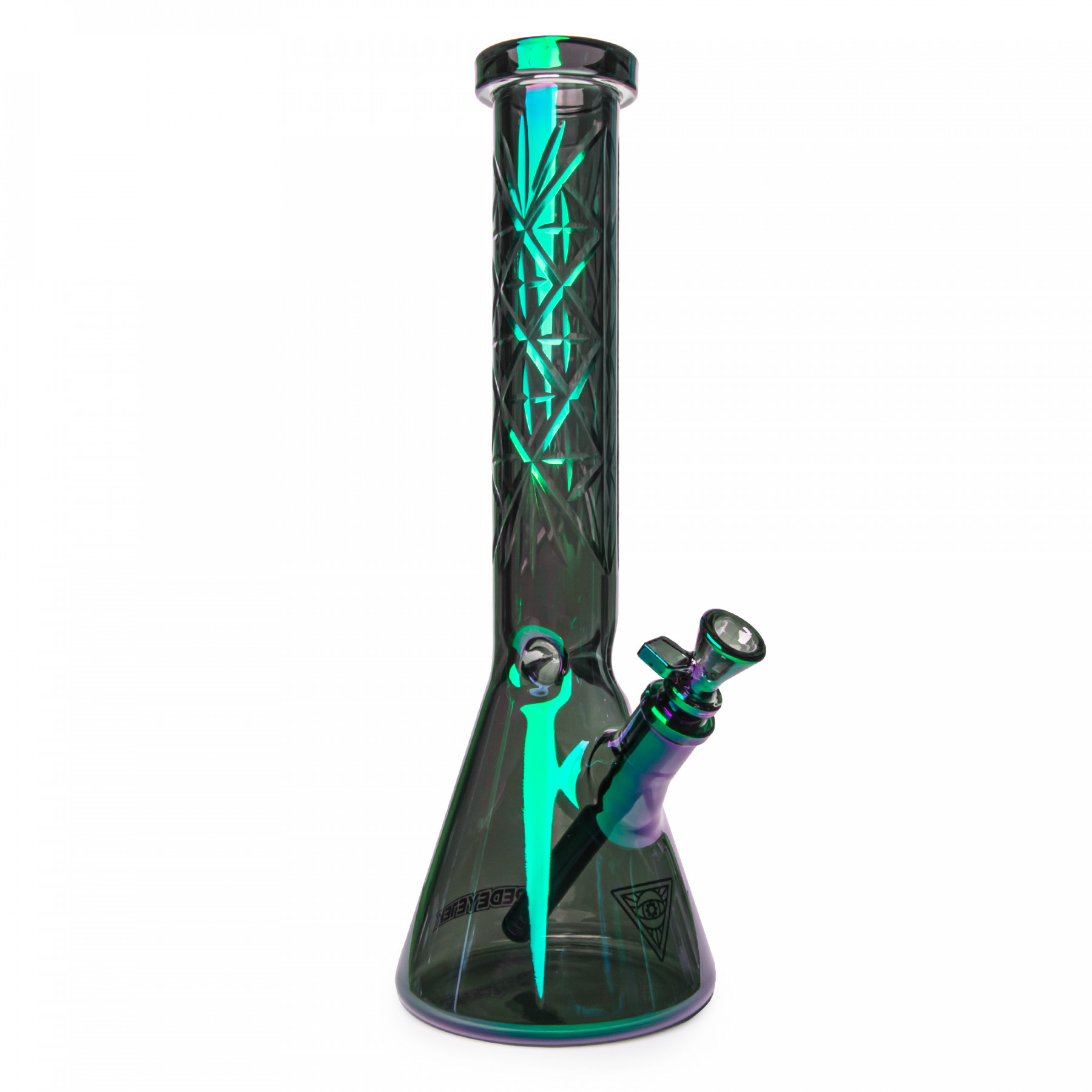 15" 7mm Thick Metallic Terminator Finish Traditions Series Beaker Tube W/Multi-Pointed Hobstar Details